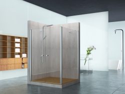 מקלחון פינתי קבוע בצד ושתי דלתות (לפי מידה)