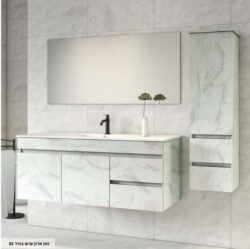ארון אמבטיה תלוי פורמייקה דגם אליה כולל כיור ומראה
