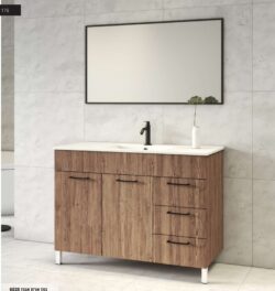 ארון אמבטיה פורמייקה עומד דגם מדלן כולל כיור ומראה
