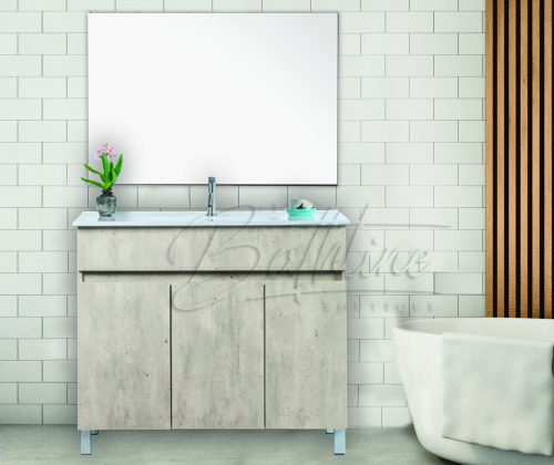 ארון אמבטיה עומד פורמייקה דגם מיתר כולל כיור ומראה