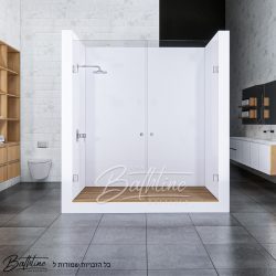 מקלחון חזית לפי מידה שתי דלתות IN/OUT  צירים  ניקל