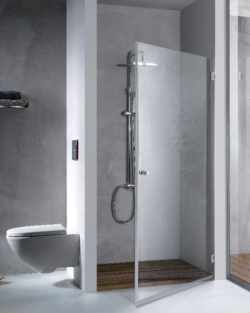 מקלחון חזית לפי מידה דלת בלבד 8 ממ צירים ניקל מבריק