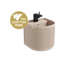 כיור רחצה חרס תלוי דגם CARLO גוון חאקי מט