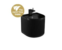 כיור רחצה חרס תלוי דגם CARLO גוון שחור מט