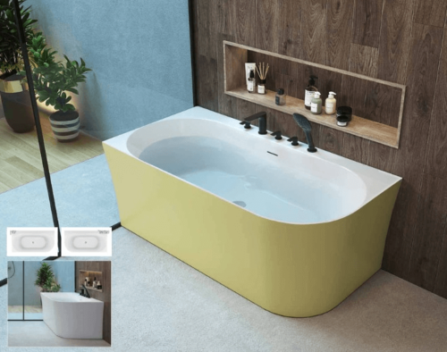 אמבטיה FREESTANDING  אובלית צמוד קיר מעוצבת 170*78